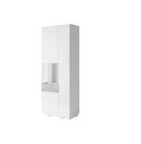 Silke 12 Tall Display Cabinet [Left] in White Gloss / Concrete Grey