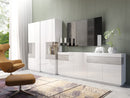 Silke 13 Tall Display Cabinet [Right] in White Gloss / Concrete Grey