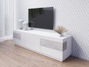 Silke 40 TV Cabinet in White Gloss / Concrete Grey