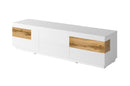 Silke 40 TV Cabinet in White Gloss / Wotan Oak