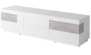 Silke 40 TV Cabinet in White Gloss / Concrete Grey