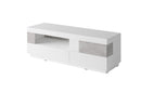 Silke 41 TV Cabinet in White Gloss / Concrete Grey