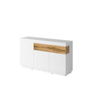 Silke 43 Sideboard Cabinet in White Gloss / Wotan Oak