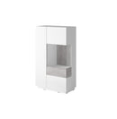 Silke 44 Display Cabinet [Right] in White Gloss / Concrete Grey