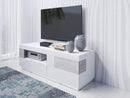 Silke 41 TV Cabinet in White Gloss / Concrete Grey