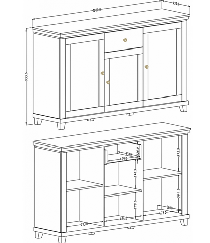 Evora 47 Sideboard Cabinet in Abisko Ash