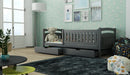 Wooden Bed Terry with Storage in Graphite With Foam/Bonnell Mattress