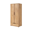 Tokyo 18 Hinged Door Wardrobe 86cm in Oak Mauvella