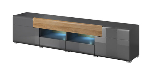 Toledo 40 TV Cabinet 208cm in Grey Gloss