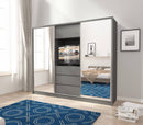 TV Sliding Door Wardrobe 254cm in Graphite