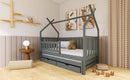 Wooden Single Bed Tytus With Trundle in Graphite Without Mattress