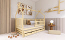 Wooden Single Bed Tytus With Trundle in Pine With Foam Mattress