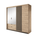 Tally Hinged Door Wardrobe 220cm in Oak Artisan