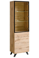 Thin Tall Display Cabinet in Oak Wotan