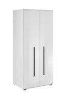 Tulsa 18 - 2 Door Wardrobe 90cm in White Gloss