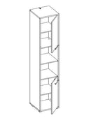 CP-08 Tall Storage Cabinet for Vertical Wall Bed Concept in White Gloss