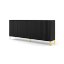 Wave Large Sideboard Cabinet 200cm in Black