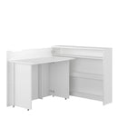 Work Concept Convertible Hidden Desk With Storage in White Matt [LEFT]