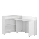 Work Concept Convertible Hidden Desk With Storage in White Matt [RIGHT]