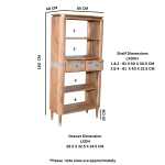 Wilton Acacia Wood 2 Drawers Open Bookcase