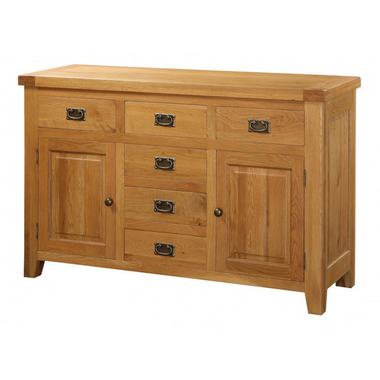 Acorn Solid Oak Sideboard - Large 2 Doors & 6 Drawers (1400W x 450D x 860H)