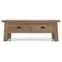 Albas Wooden Coffee Table In Planked Solid Oak With 2 Drawers