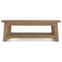 Albas Wooden Coffee Table In Planked Solid Oak With Shelf