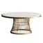 Alexxis Round Contemporary Glass Top Coffee Table In Champagne