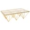 Alluras Large Clear Glass Coffee Table With Gold Spike Frame