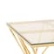 Alluras Large Clear Glass Coffee Table With Gold Spike Frame