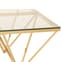 Alluras Large Clear Glass Coffee Table With Gold Spike Frame