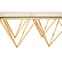 Alluras Large Clear Glass Coffee Table With Gold Spike Frame