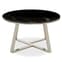 Alvara Round Black Marble Top Coffee Table With Silver Base