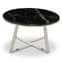 Alvara Round Black Marble Top Coffee Table With Silver Base