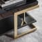 Amana Glass Top Coffee Table In Black With Golden Metal Frame