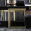 Amana Glass Top Coffee Table In Black With Golden Metal Frame