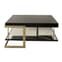 Amana Glass Top Coffee Table In Black With Golden Metal Frame