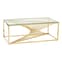 Amelia Clear Glass Coffee Table With Gold Metal Base