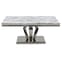 Arleen Marble Coffee Table With Stainless Steel Base In Grey