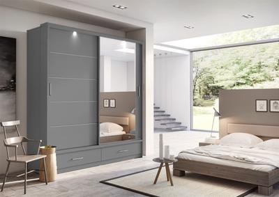 Arti AR-05 Sliding Door Wardrobe 200cm in Grey Matt