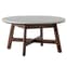 Barcela Wooden Coffee Table With White Marble Top In Walnut