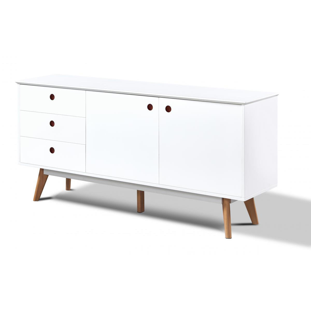 Belgium Sideboard - White (Matt Gloss with Solid Beech Legs)