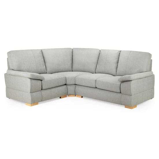 Berla Fabric Corner Sofa Left Hand With Wooden Legs In Silver