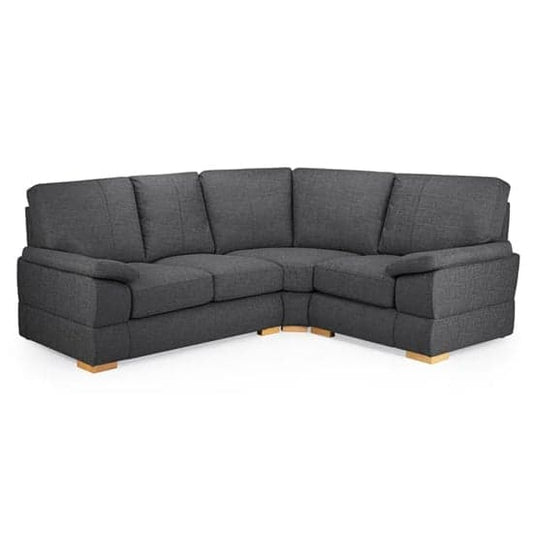 Berla Fabric Corner Sofa Right Hand With Wooden Legs In Slate