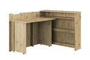 Work Concept Convertible Hidden Desk With Storage in Oak Artisan [LEFT]