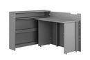 Work Concept Convertible Hidden Desk With Storage in Grey Matt [RIGHT]