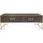 Bonita Wooden Coffee Table With 2 Drawers In Dark Brown