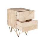 Light Gold 2 Drawer Side Table