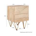 Light Gold 2 Drawer Side Table