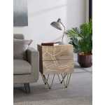 Light Gold 2 Drawer Side Table